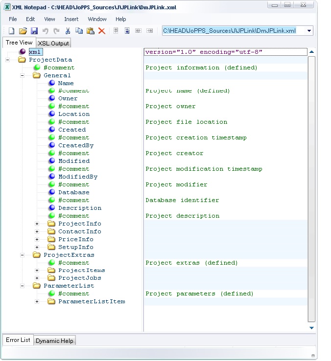 JPLink XML formaat